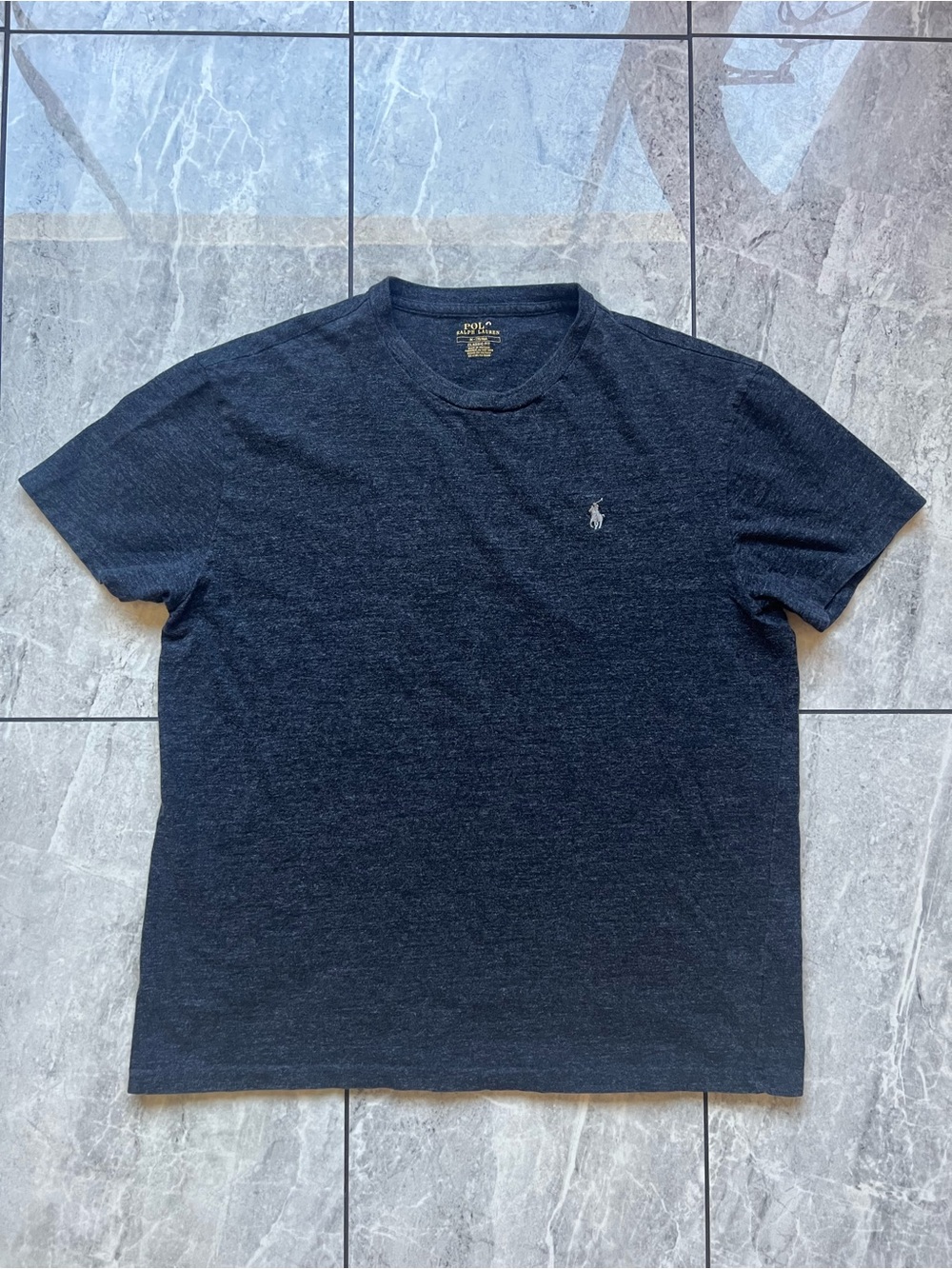 Polo Ralph Lauren Mens Classic Fit T-Shirt Charcoal Gray Heather Medium M